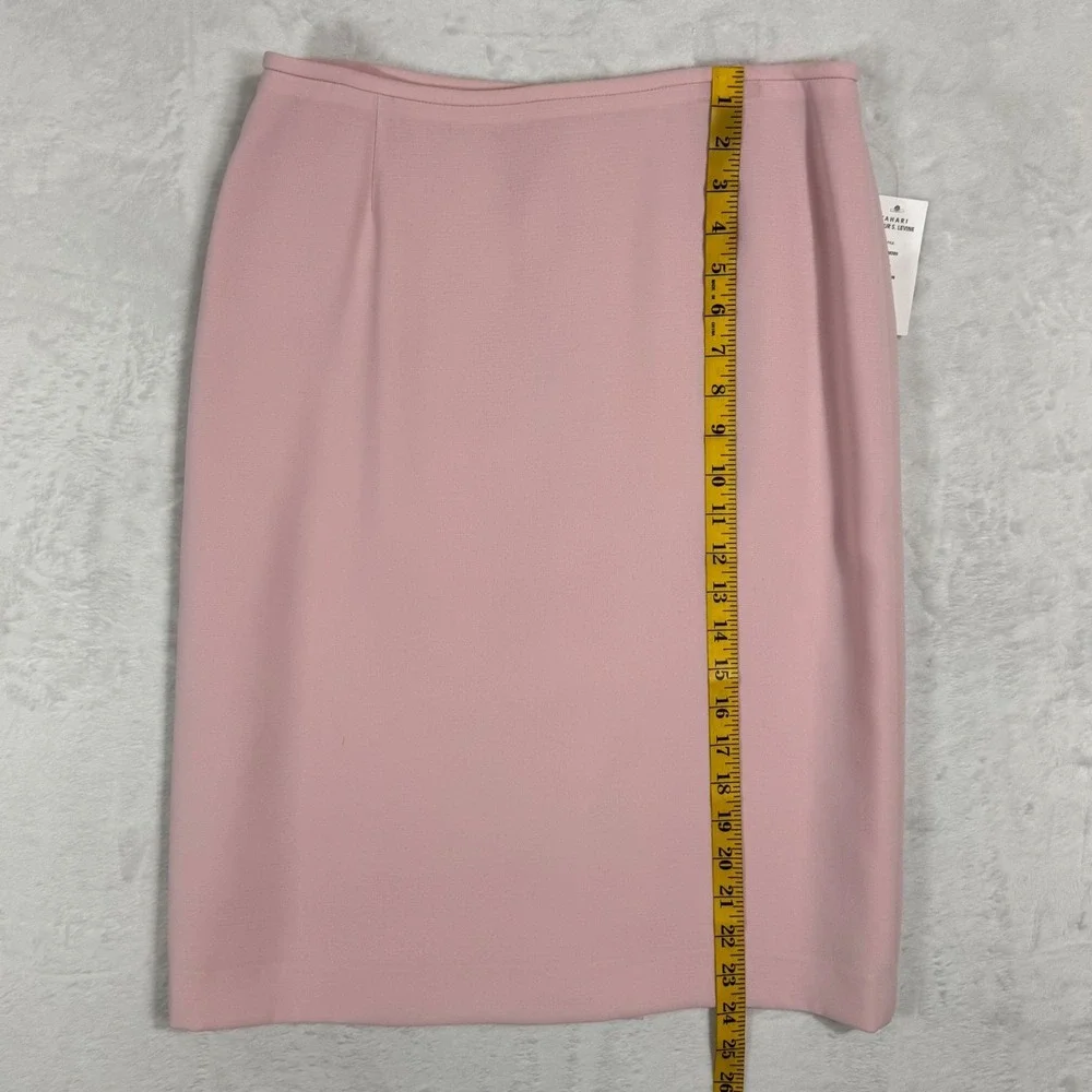 NWT Tahari ASL Pink Skirt Suit Size 6 4 Bow Collar Jacket Spring Pastel 2 Pc Set - Picture 15 of 16
